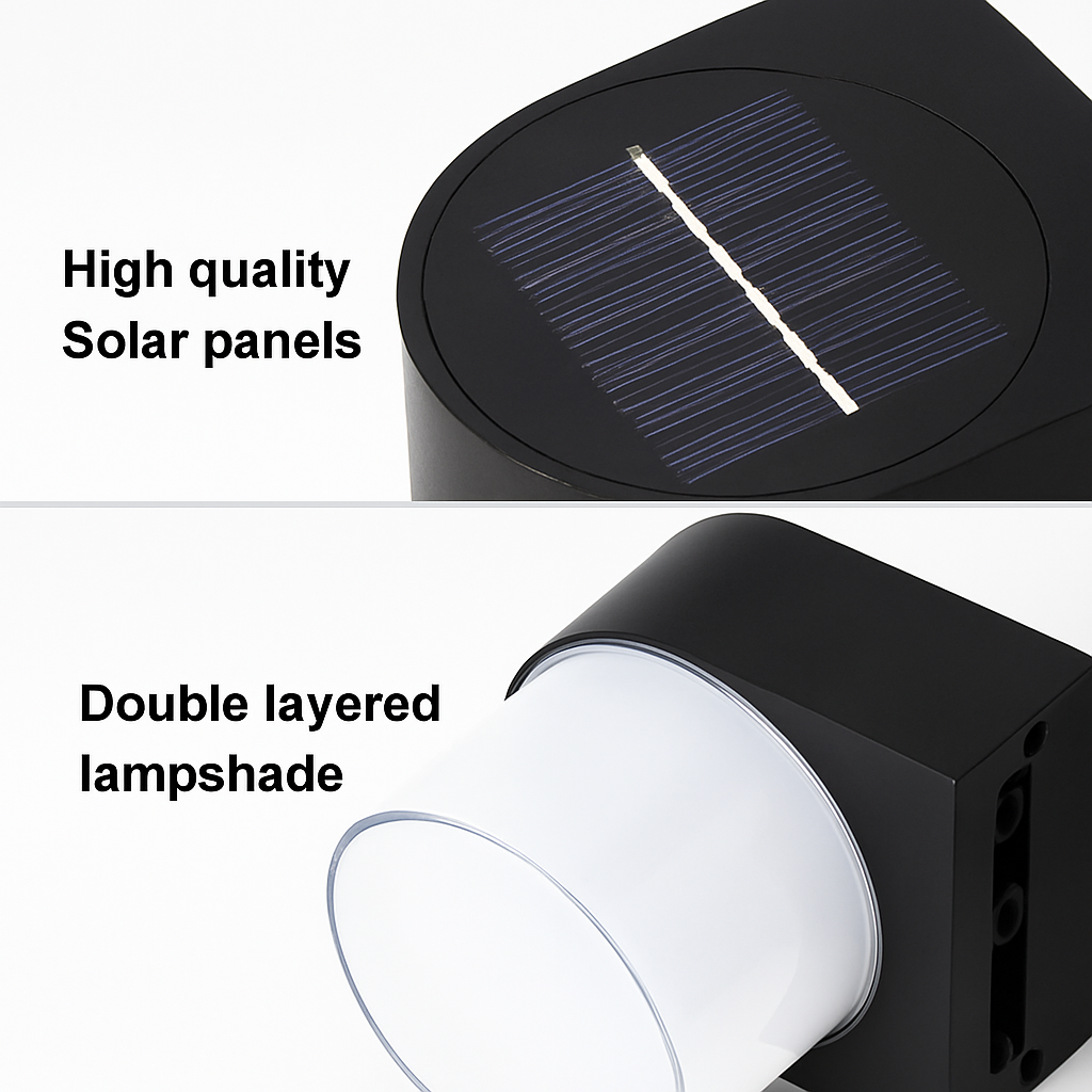 applique murale led solaire moderne étanche pour extérieur jardin - vue 7 sur 8
