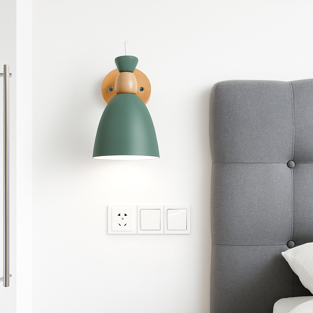 applique murale led style nordique en bois moderne - vue 4 sur 9