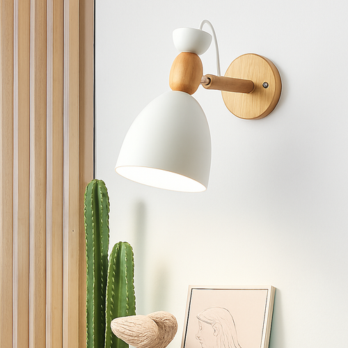 applique murale led style nordique en bois moderne