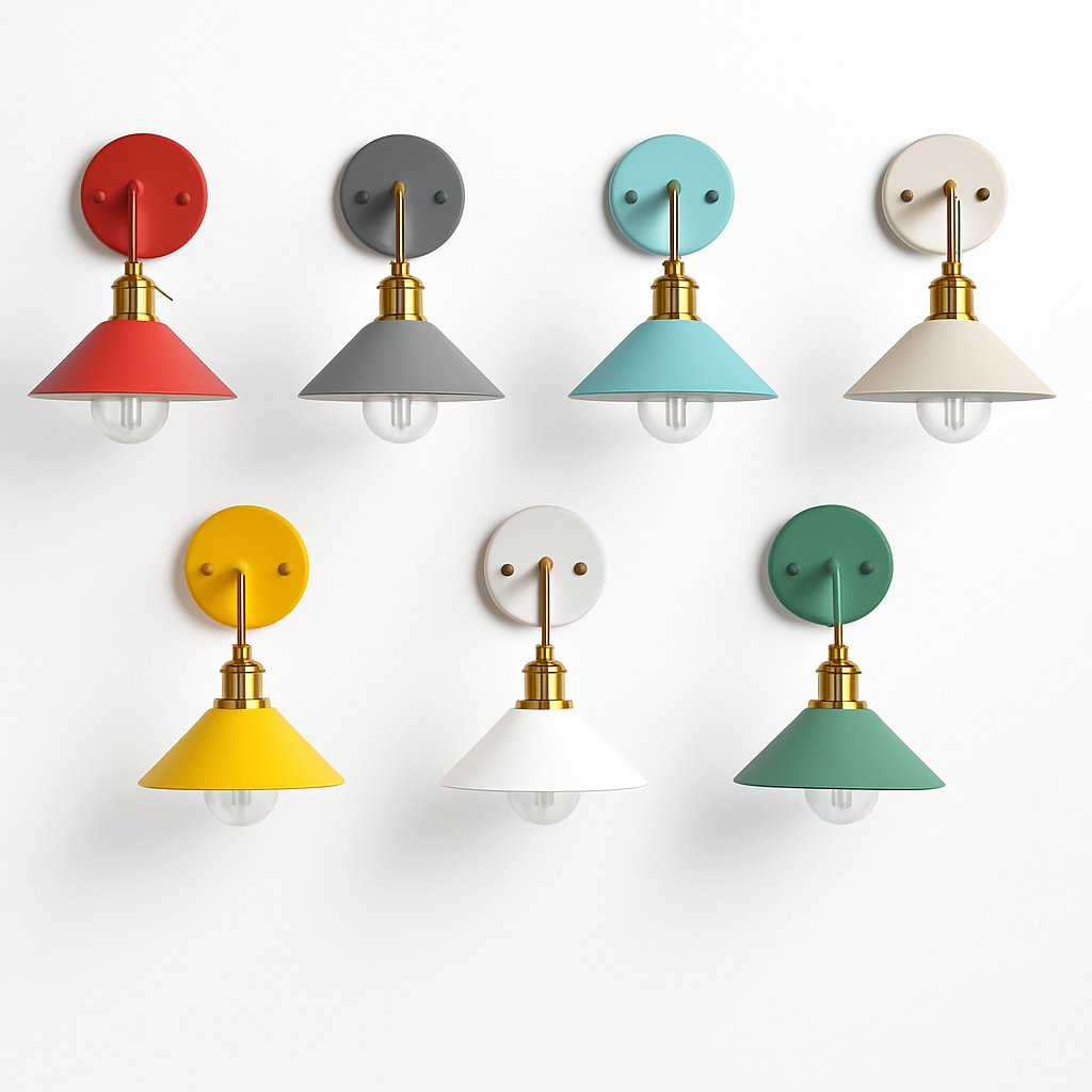 Vintage Plated LED wall light in colors - vue 6 sur 7