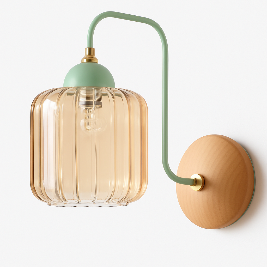 Medieval coloured glass wall light for interior decoration - vue 3 sur 8