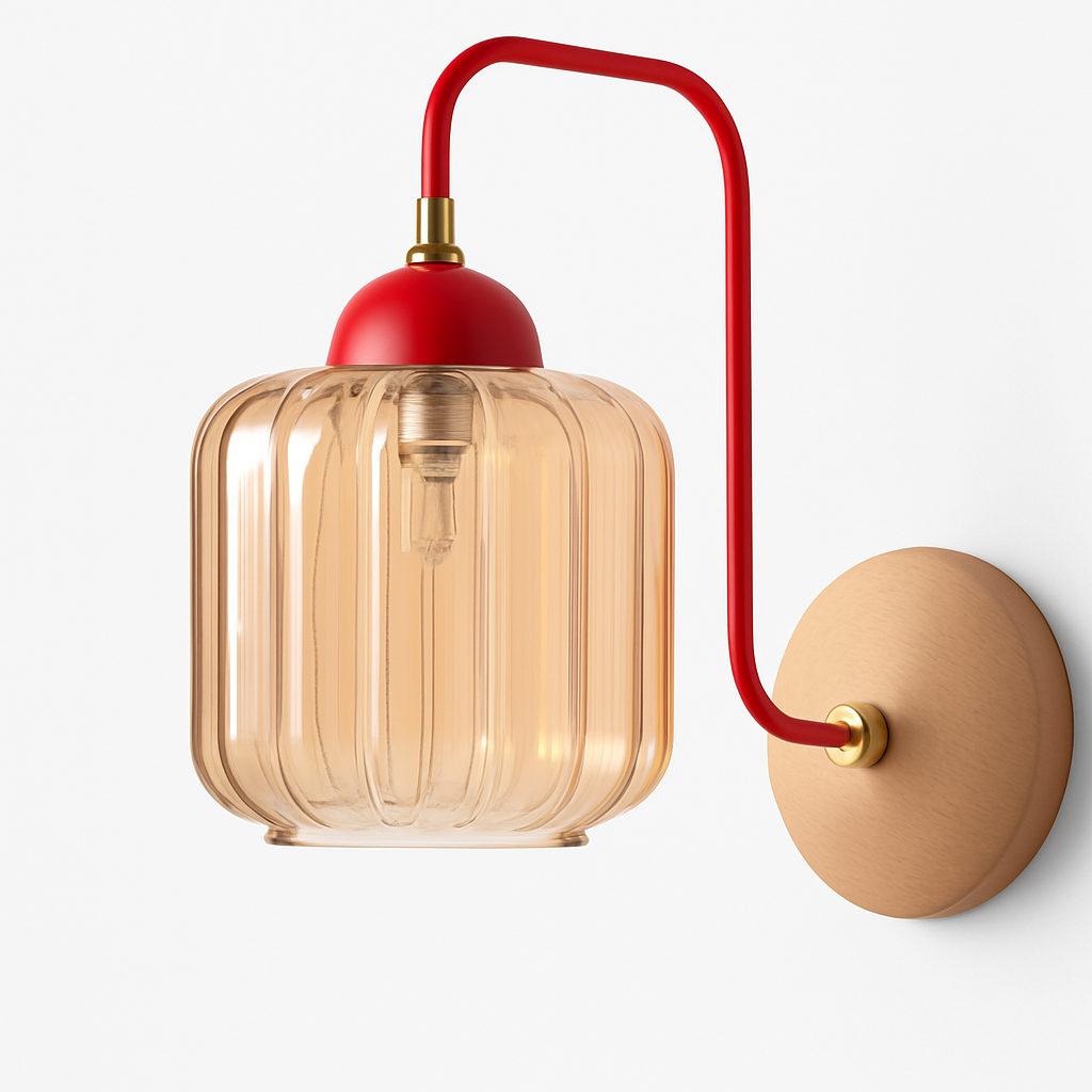 Medieval coloured glass wall light for interior decoration - vue 6 sur 8