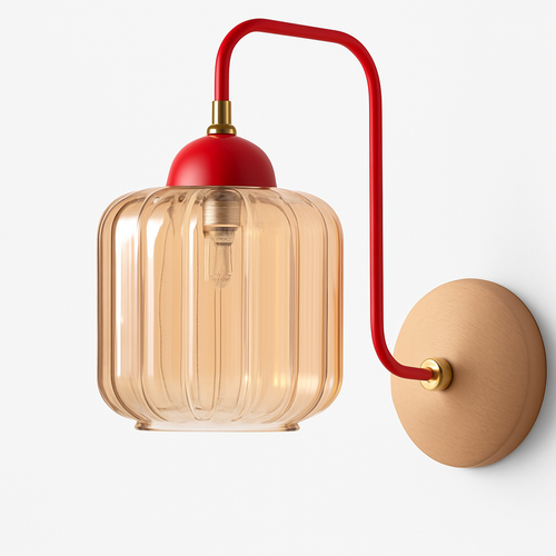 Medieval coloured glass wall light for interior decoration - vue 7 sur 8