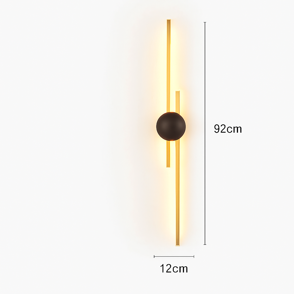 applique murale minimaliste en laiton led atmosphère - vue 16 sur 18