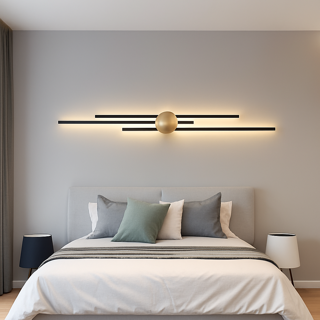 applique murale minimaliste en laiton led atmosphère - vue 5 sur 18