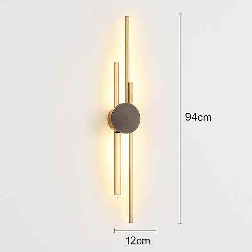 applique murale minimaliste en laiton led atmosphère - vue 8 sur 18