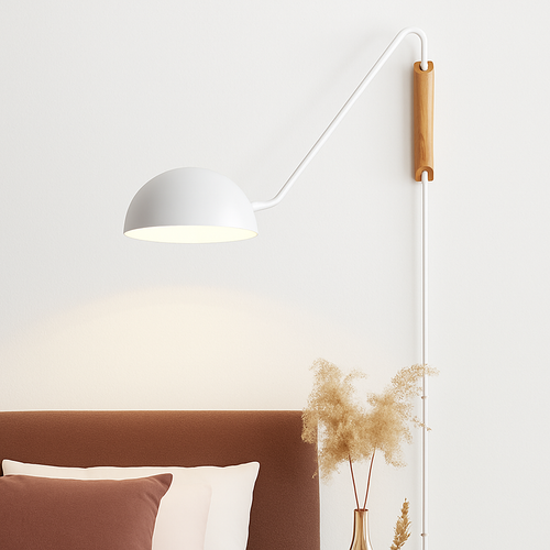 Minimalist Scandinavian wall light with swivel arm for interior decor - vue 3 sur 10