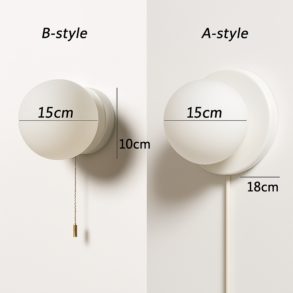 applique murale moderne boule avec interrupteur décoratif intérieur - vue 7 sur 8