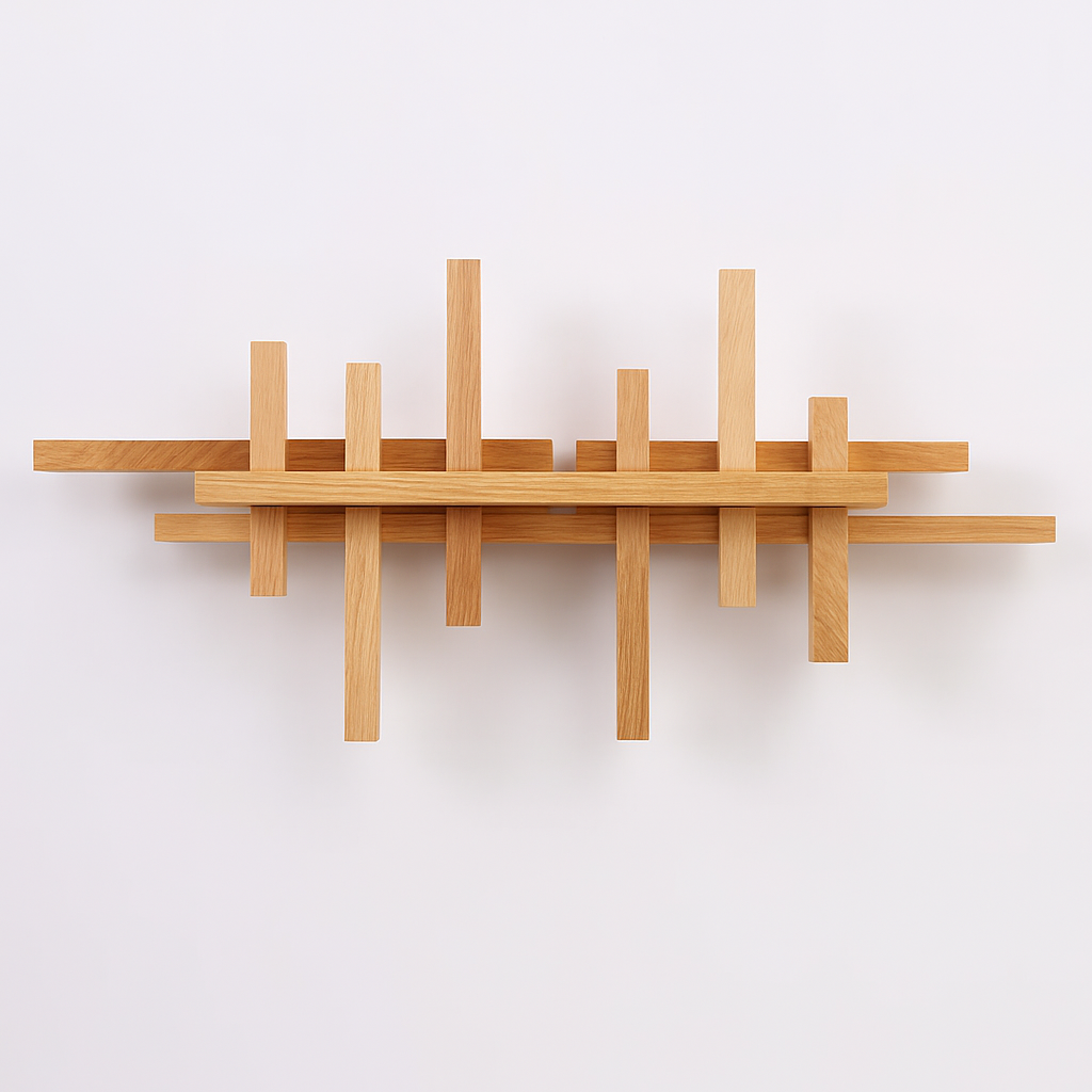 applique murale moderne en bois avec éclairage led artistique - vue 5 sur 13