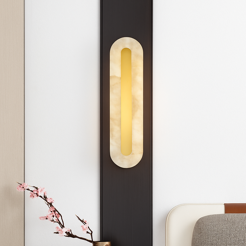 applique murale moderne en cuivre et marbre design élégant - vue 3 sur 10