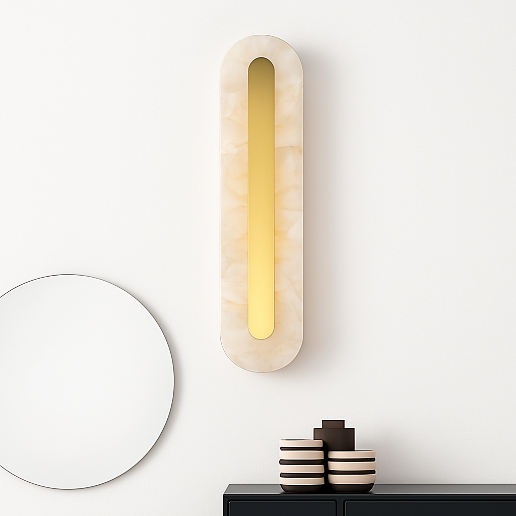 applique murale moderne en cuivre et marbre design élégant - vue 5 sur 10