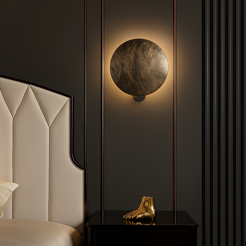 applique murale moderne en forme de lune design italien - vue 6 sur 7