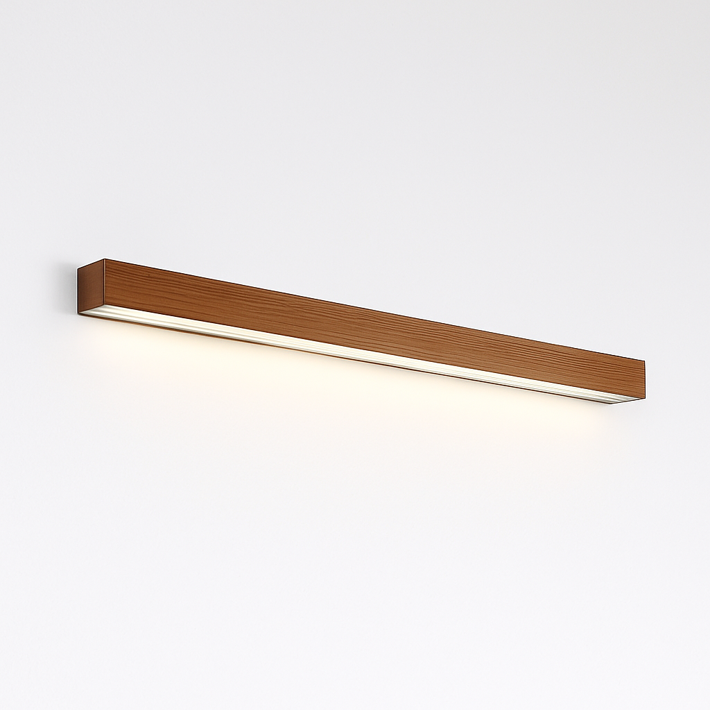 Applique murale moderne LED allongée en bois style Nordic - vue 5 sur 7