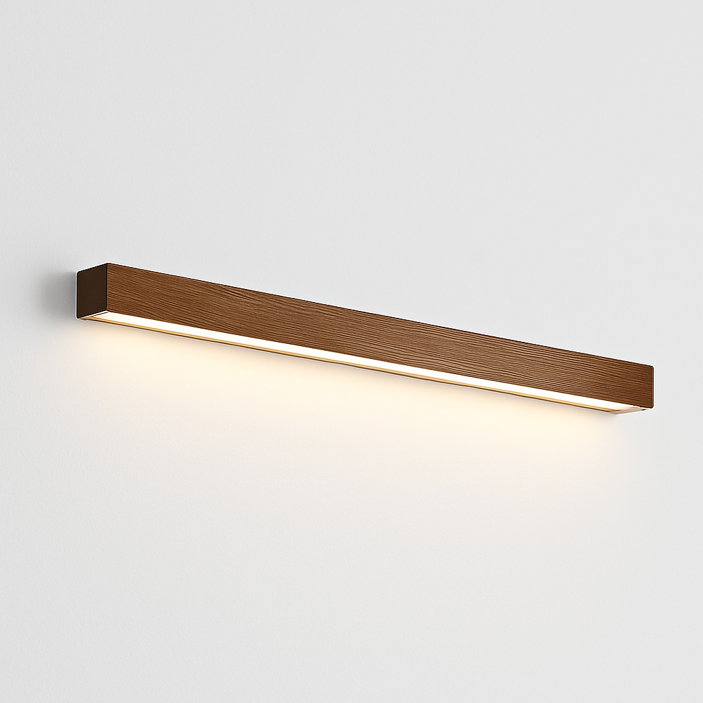 Applique murale moderne LED allongée en bois style Nordic - vue 7 sur 7