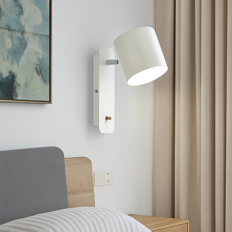Applique murale moderne LED aux formes arrondies en métal et bois Nordic