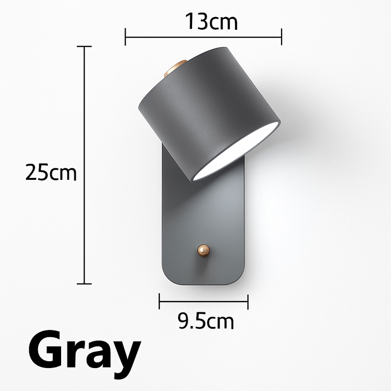 Applique murale moderne LED aux formes arrondies en métal et bois Nordic