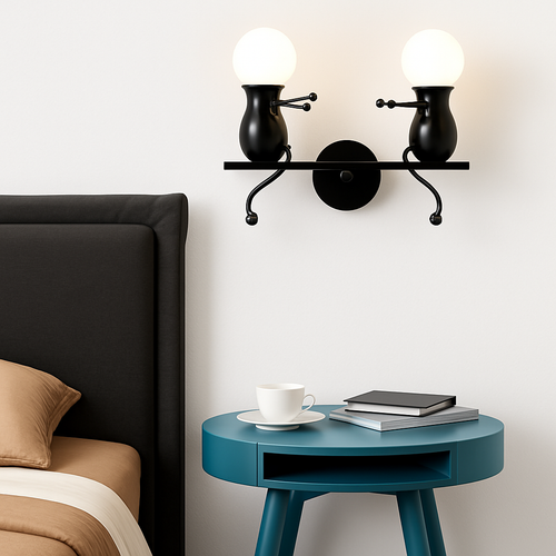 Applique murale moderne LED bonhommes colorés style Cartoon - vue 3 sur 8