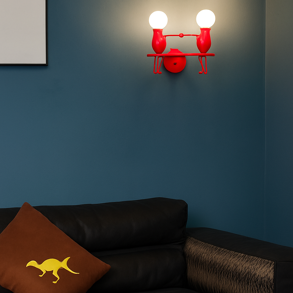 Applique murale moderne LED bonhommes colorés style Cartoon - vue 4 sur 8