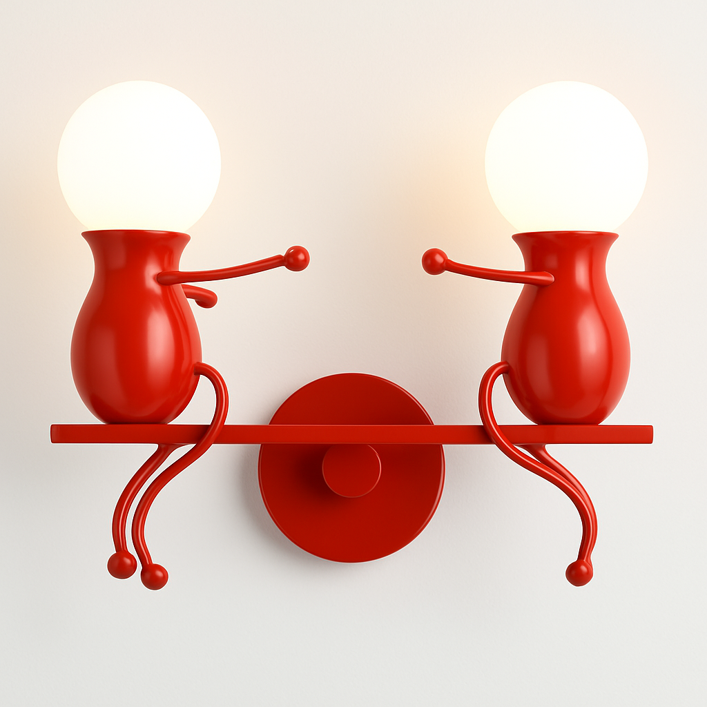 Applique murale moderne LED bonhommes colorés style Cartoon - vue 5 sur 8
