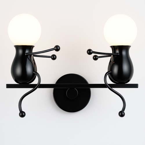 Applique murale moderne LED bonhommes colorés style Cartoon - vue 8 sur 8