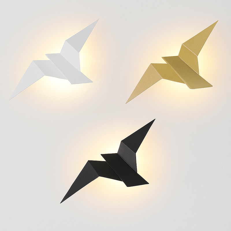 Applique murale moderne LED oiseau style origami Naila