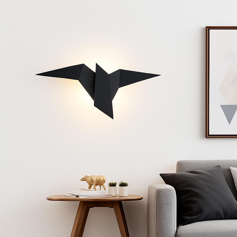Applique murale moderne LED oiseau style origami Naila