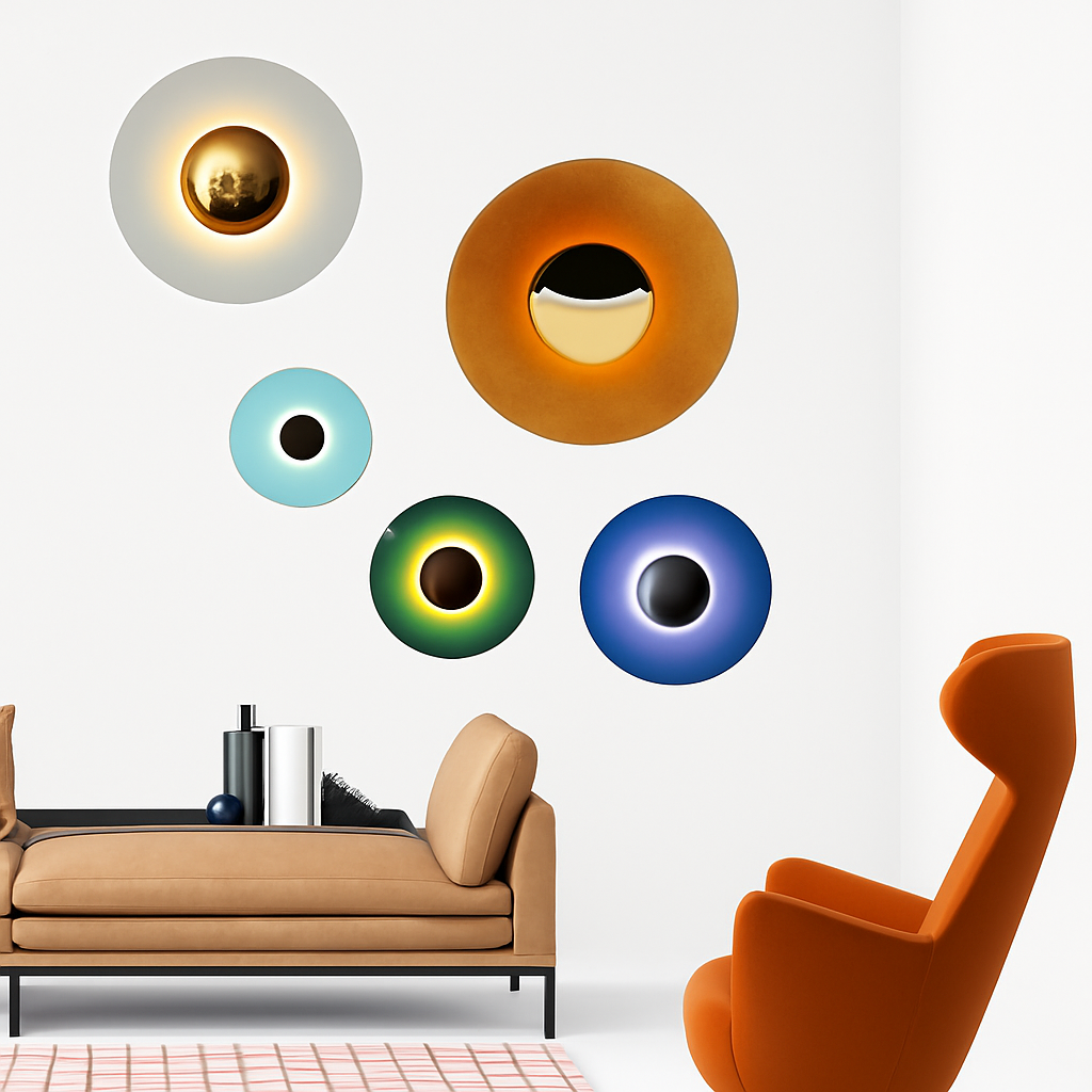 applique murale moderne ronde design loft nordique éclairage intérieur - vue 9 sur 12