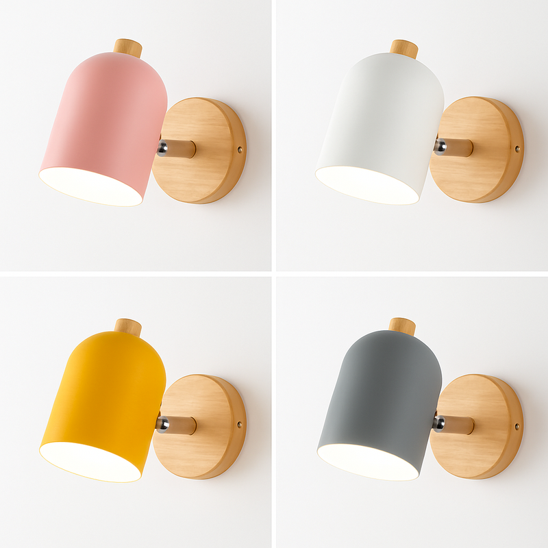 applique murale nordique en bois éclairage lecture design élégant