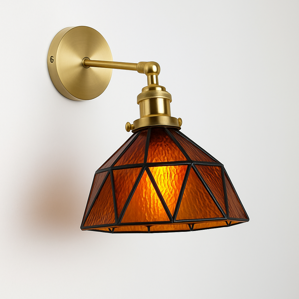 applique murale nordique en verre et laiton avec miroir à led - vue 12 sur 23