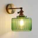 applique murale nordique en verre et laiton avec miroir à led