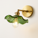applique murale nordique en verre et laiton avec miroir à led