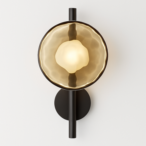 Applique murale nordique en verre transparent gris blanc