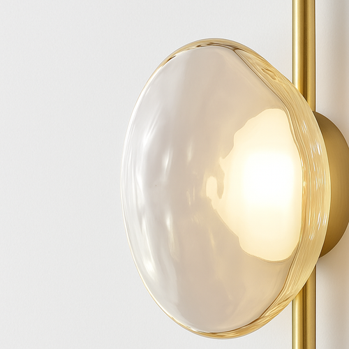 Applique murale nordique en verre transparent gris blanc - vue 7 sur 18