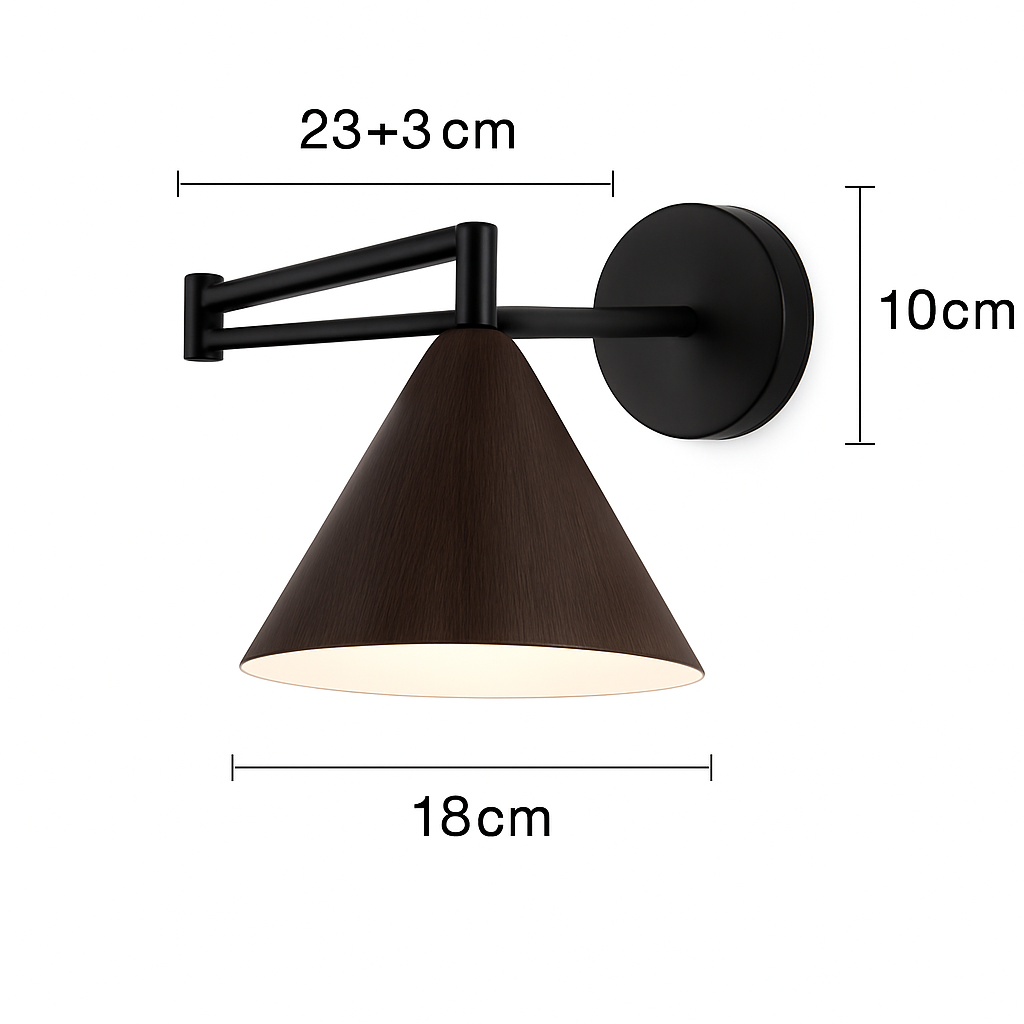 applique murale nordique grain de bois bras bascule style japonais rétractable pliable - vue 4 sur 10