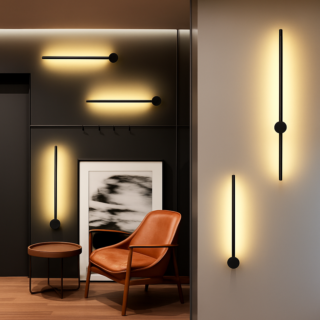 Modern minimalist nordic long strip wall light - vue 3 sur 18