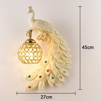 applique murale oiseaux paons en résine pour décoration intérieure