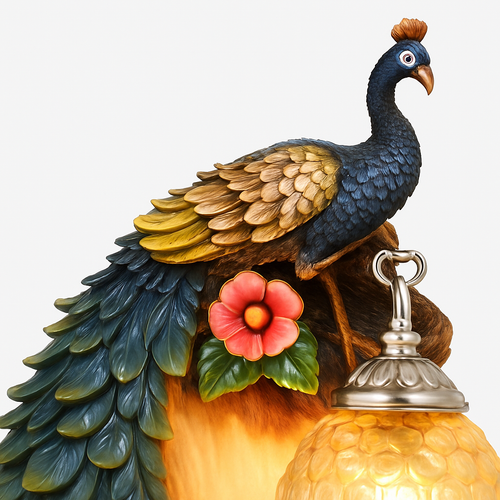 applique murale oiseaux paons en résine pour décoration intérieure