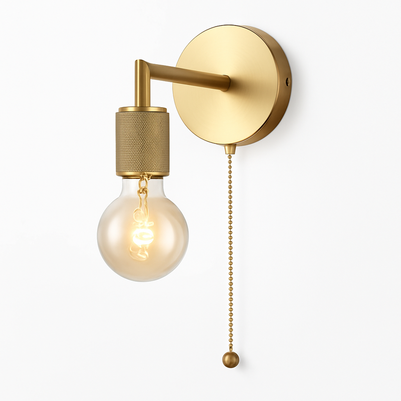 applique murale post-moderne dorée en verre pour éclairage domestique