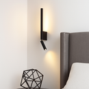 Adjustable 330 degree rotating wall light with reading lamp switch, minimalist nordic hotel and master bedroom