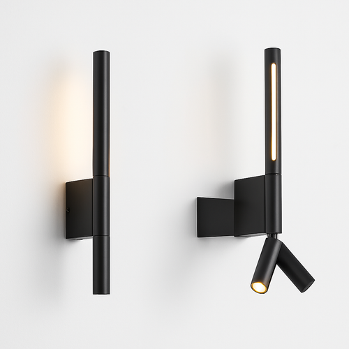 Adjustable 330 degree rotating wall light with reading lamp switch, minimalist nordic hotel and master bedroom - vue 5 sur 8