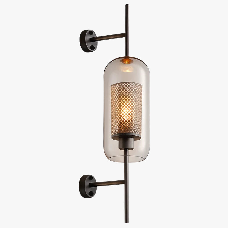 Applique murale rétro en verre et métal