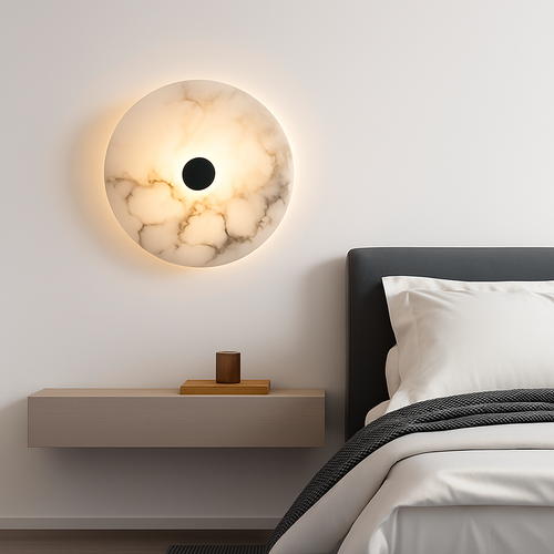 applique murale ronde en marbre pour décoration intérieure - vue 2 sur 14