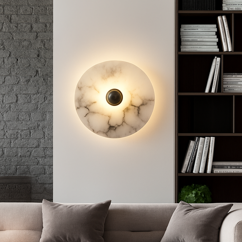 applique murale ronde en marbre pour décoration intérieure - vue 4 sur 14