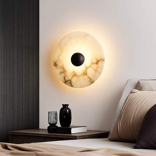applique murale ronde en marbre pour décoration intérieure - vue 5 sur 14