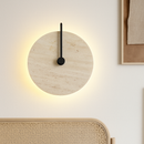 applique murale ronde japonaise en travertin à led pour éclairage d'ambiance