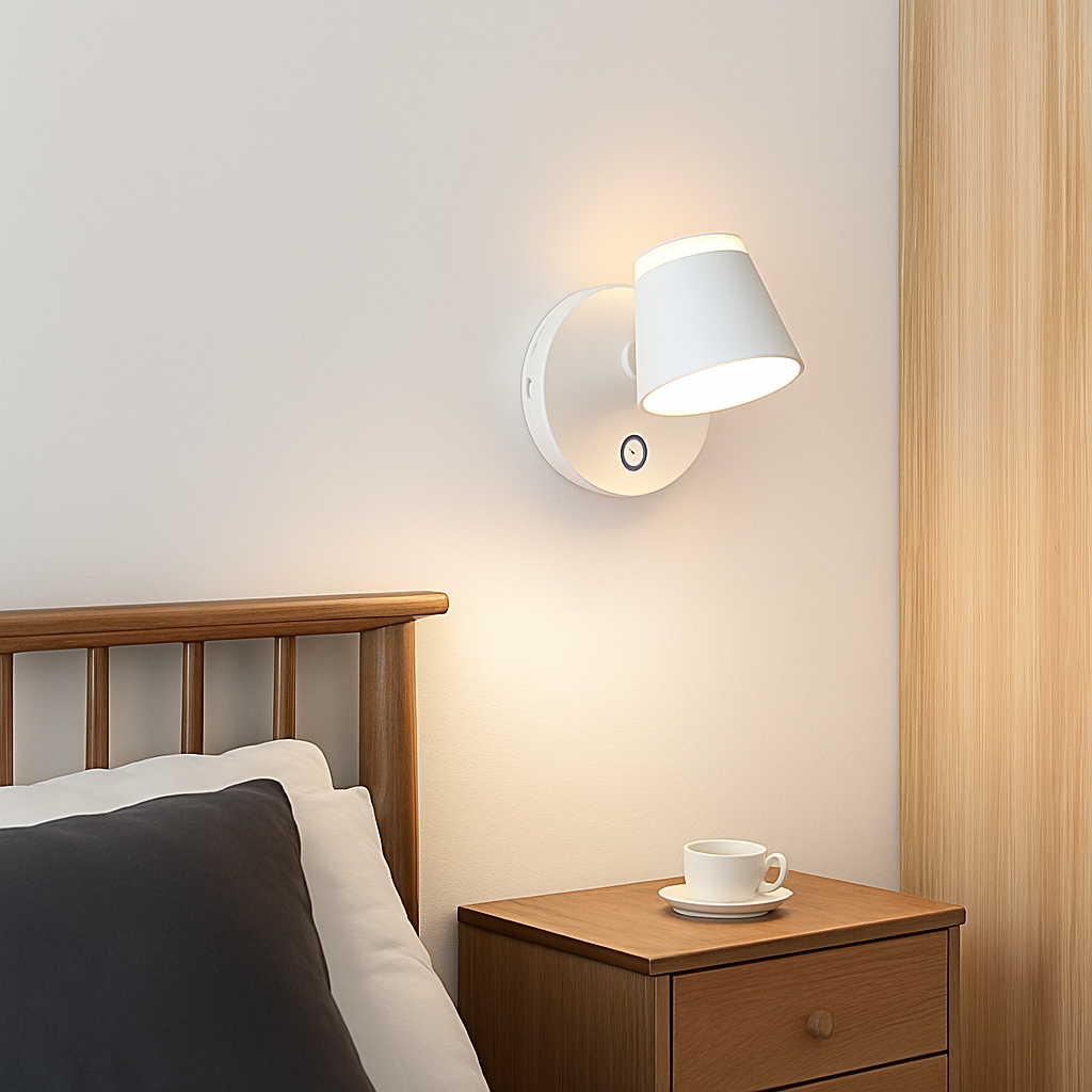 applique murale rotative nordique avec interrupteur lampe de lecture led réglable - vue 6 sur 23