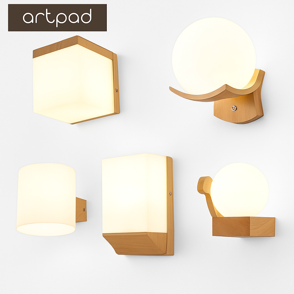 applique murale scandinave en bois et verre pour décoration intérieure - vue 4 sur 20