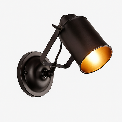 Applique murale spot en métal noir Cafe