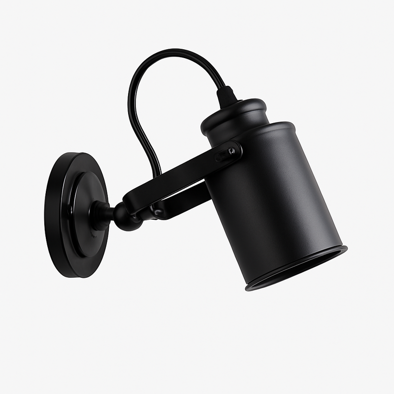 Applique murale spot en métal noir Cafe