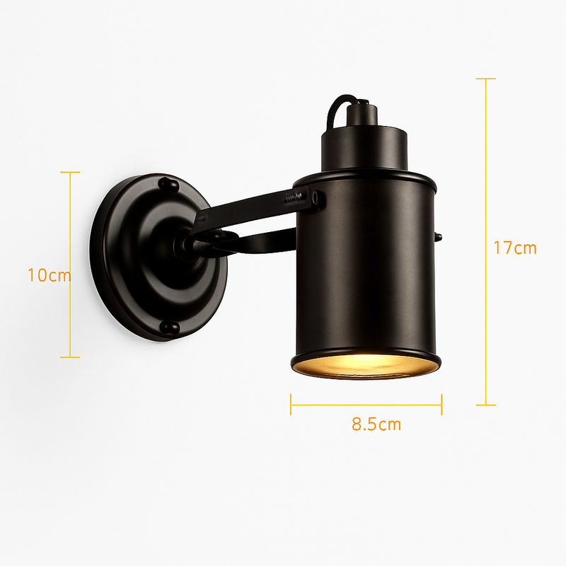 Applique murale spot en métal noir Cafe